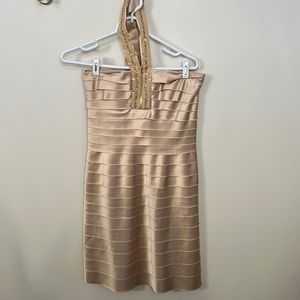 BCBGMAXAZRIA Champagne Dress - size 8
